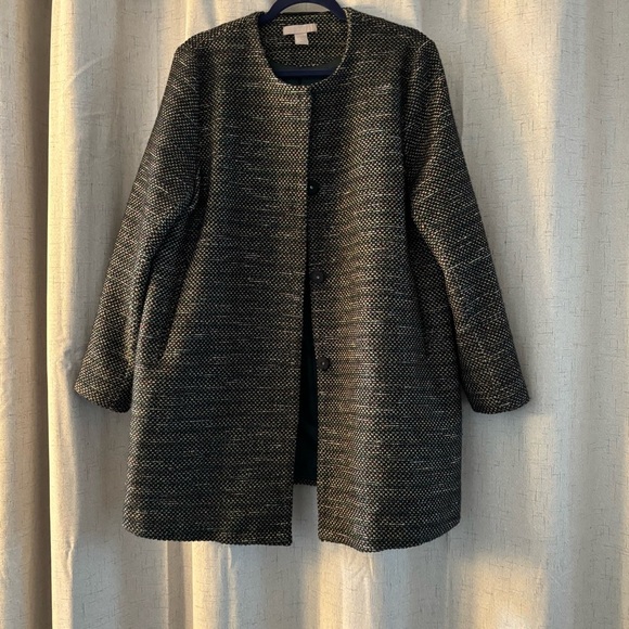 H&M | CLASSIC RAINBOW DARK TWEED STRUCTURED MID COAT
MINIMALISTIC A-LINE Sz 16 - Picture 3 of 10
